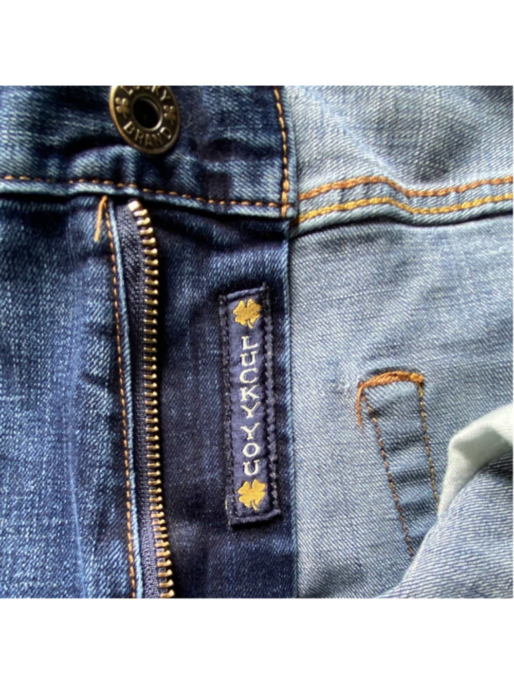 Lucky Brand Men’s Straight Athletic Fit Blue Medium Wash Stretch Denim Jeans - Picture 6 of 12